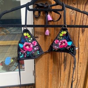 Nanette Lepore Bedazzled sequin bikini top